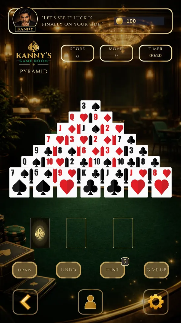 Pyramid Solitaire in Kanny's Game Room